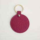 Leather Round Keyring - Gold Hardware Fuchsia Pink | Betsy & Floss