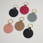 Leather Round Keyring - Gold Hardware Light Pink | Betsy & Floss