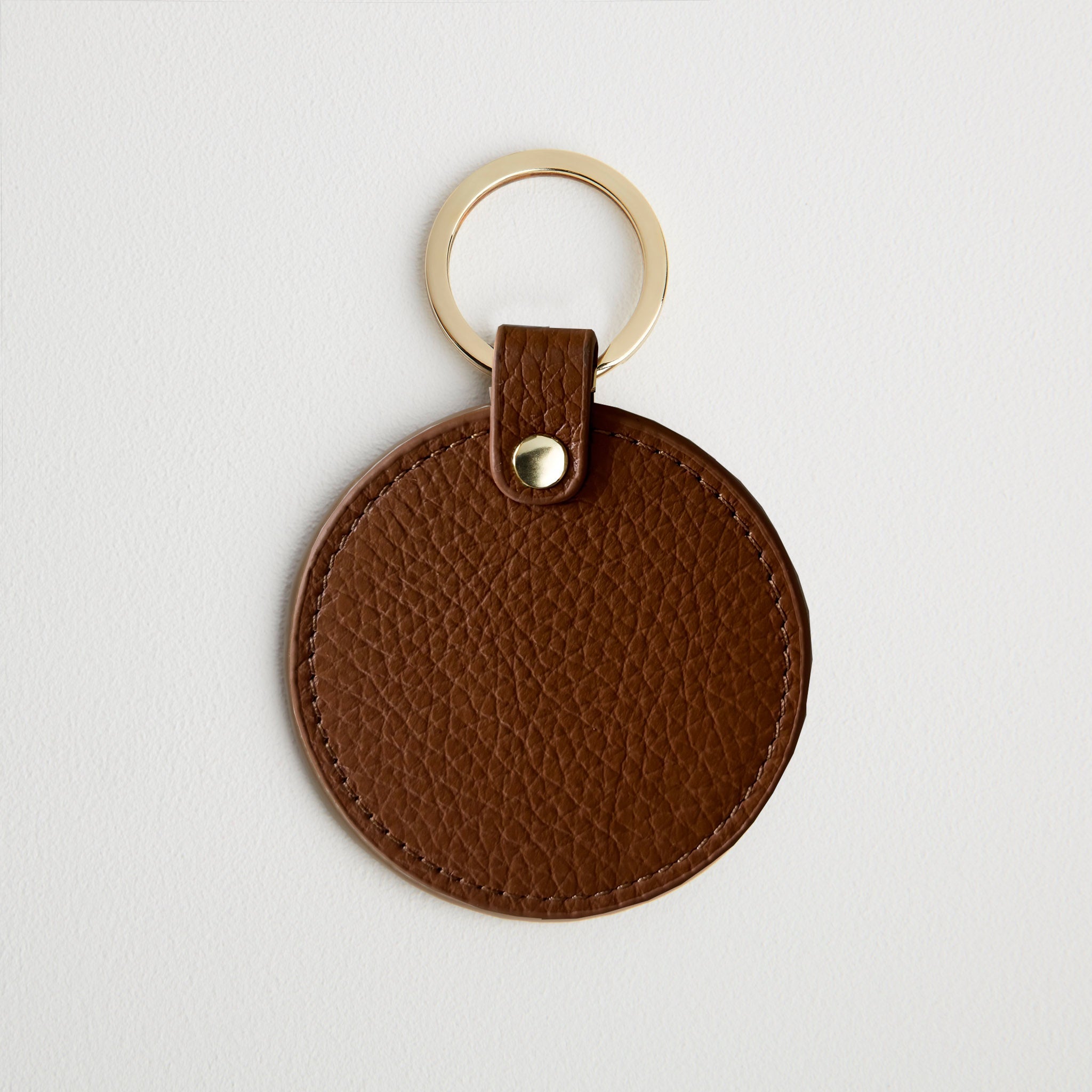 Leather Round Keyring - Gold Hardware Tan | Betsy & Floss