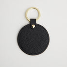 Leather Round Keyring - Gold Hardware Black | Betsy & Floss