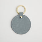 Leather Round Keyring - Gold Hardware Light Blue | Betsy & Floss