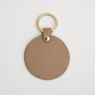 Leather Round Keyring - Gold Hardware Taupe | Betsy & Floss