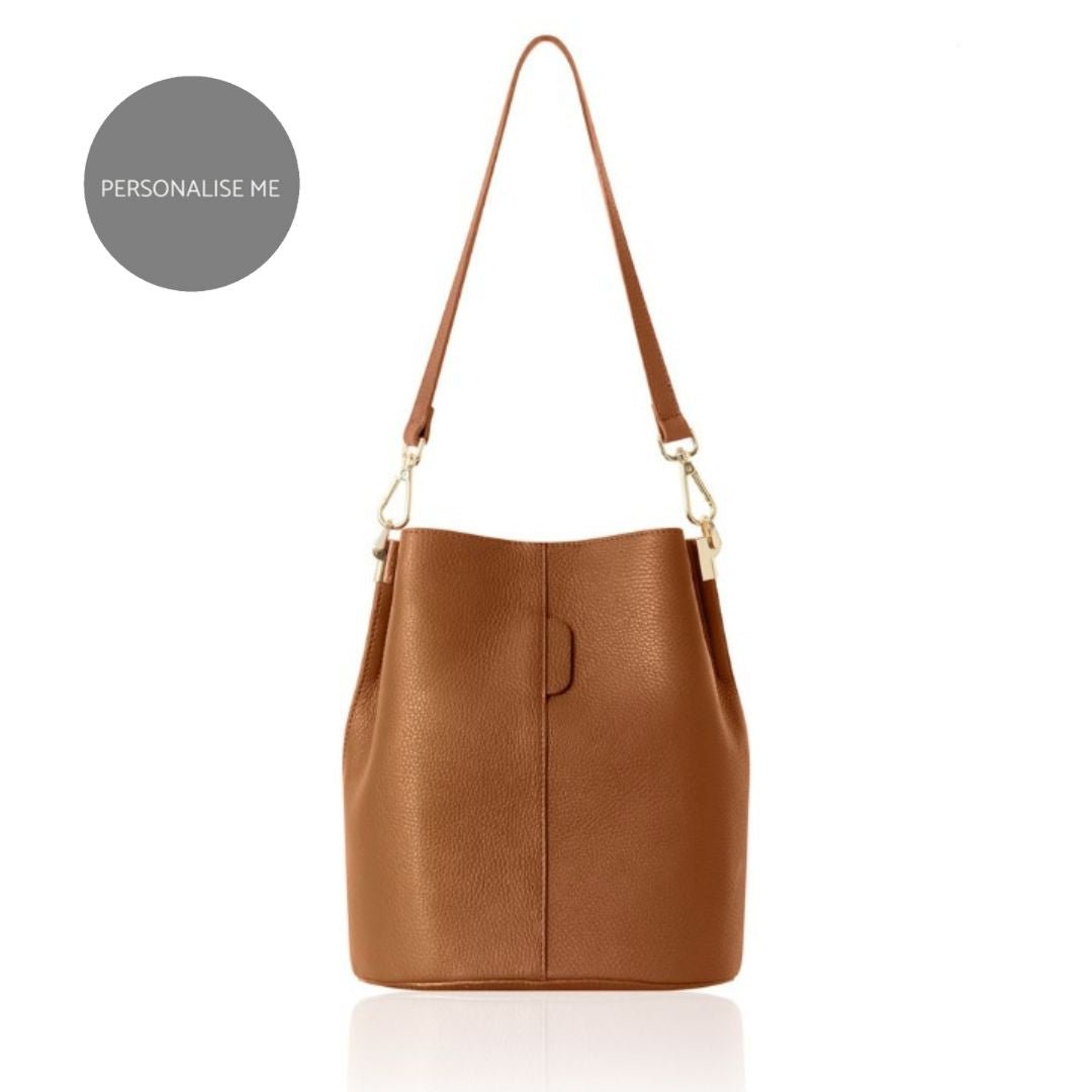 Lecco Leather Bucket Bag | Italian Leather Handbag Betsy & Floss