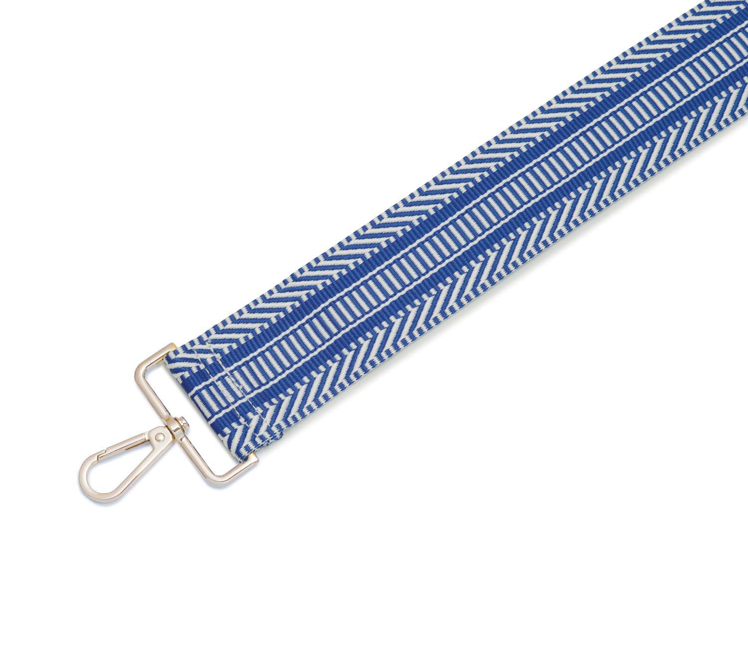 Crossbody Strap - Light Blue and White Chevron (Silver Hardware) | Betsy & Floss