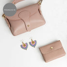 Luca Small Crossbody Bag, Purse, Earring and Scarf Gift Set in Blush Pink Blush Pink | Betsy & Floss