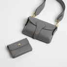 Luca Small Crossbody Bag and Purse Gift Set Light Grey | Betsy & Floss