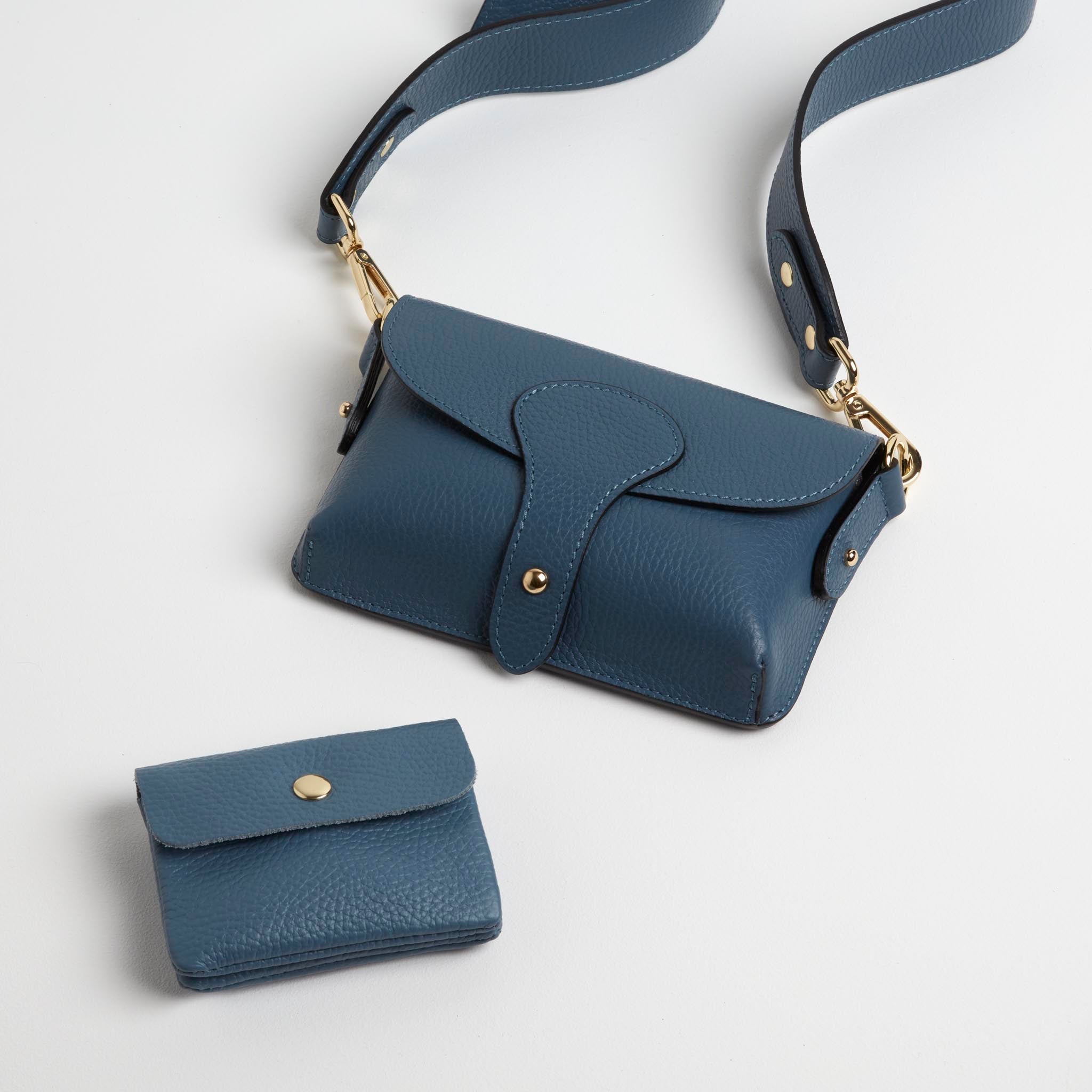 Luca Small Crossbody Bag and Purse Gift Set Denim Blue | Betsy & Floss