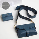 Luca Small Crossbody Bag, Purse and Scarf Gift Set in Denim Blue Denim Blue | Betsy & Floss