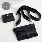 Luca Small Crossbody Bag, Purse and Scarf Gift Set in Navy Navy Blue | Betsy & Floss