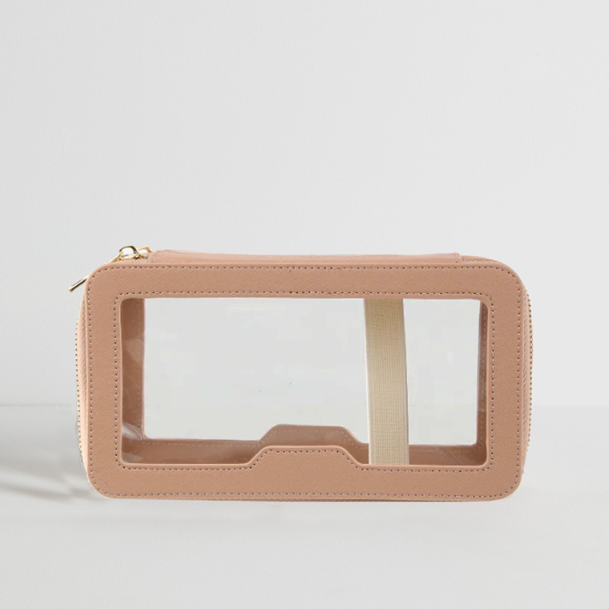 Make Up and Toiletries Bag - Plain Saffiano Nude Pink | Betsy & Floss