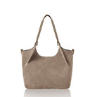 Marche Suede Tote Bag Dark Taupe | Betsy & Floss