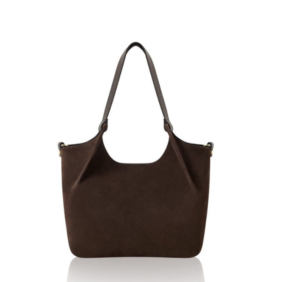 Marche Suede Tote Bag Dark Chocolate | Betsy & Floss