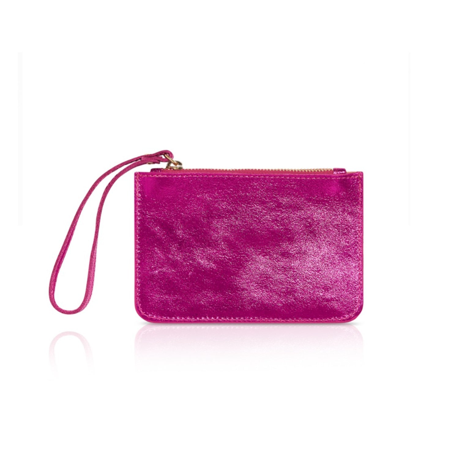 Medium Clutch Purse Metallic Fuchsia | Betsy & Floss