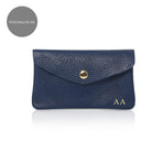 Medium Popper Leather Purse Navy | Betsy & Floss