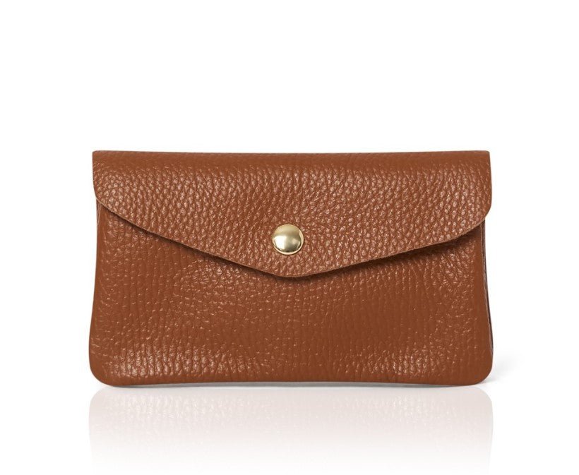 Medium Popper Leather Purse Tan | Betsy & Floss