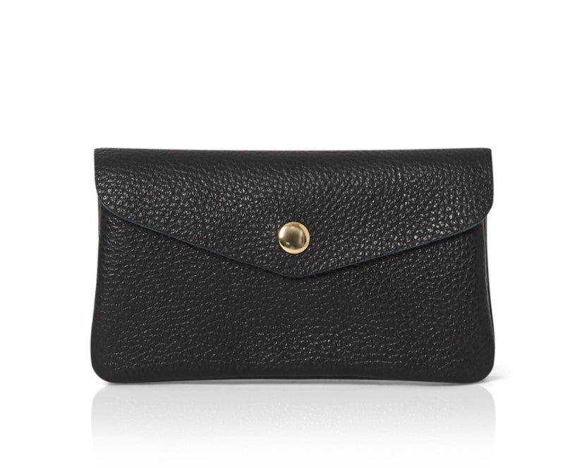 Medium black leather purse best sale