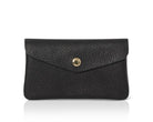 Medium Popper Leather Purse Black | Betsy & Floss