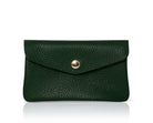 Medium Popper Leather Purse Dark Green | Betsy & Floss