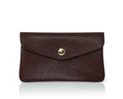 Medium Popper Leather Purse Chocolate Brown | Betsy & Floss