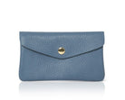 Medium Popper Leather Purse Denim Blue | Betsy & Floss