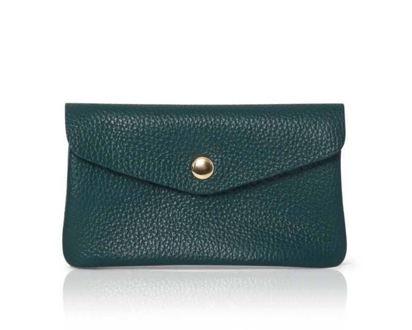 Medium Popper Leather Purse Teal | Betsy & Floss