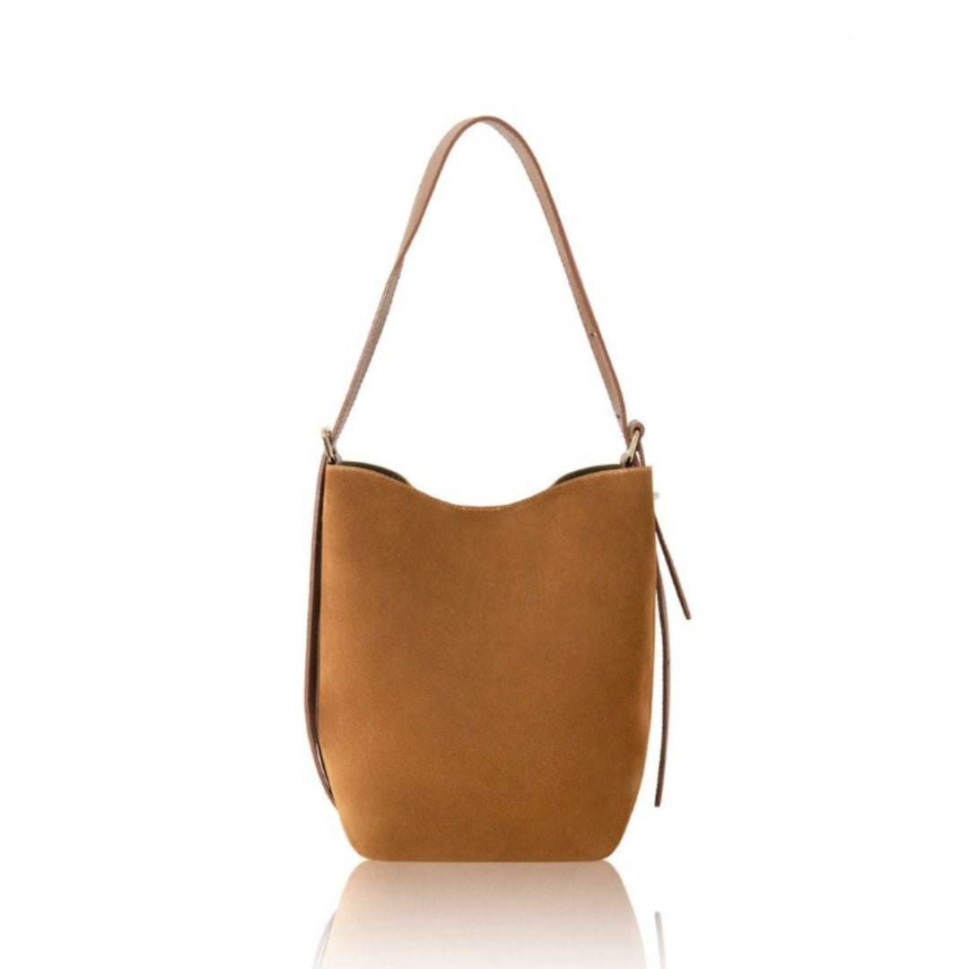 Melfi Suede Bucket Tote Bag Tan | Betsy & Floss