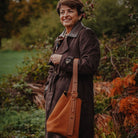 Melfi Suede Bucket Tote Bag Navy | Betsy & Floss