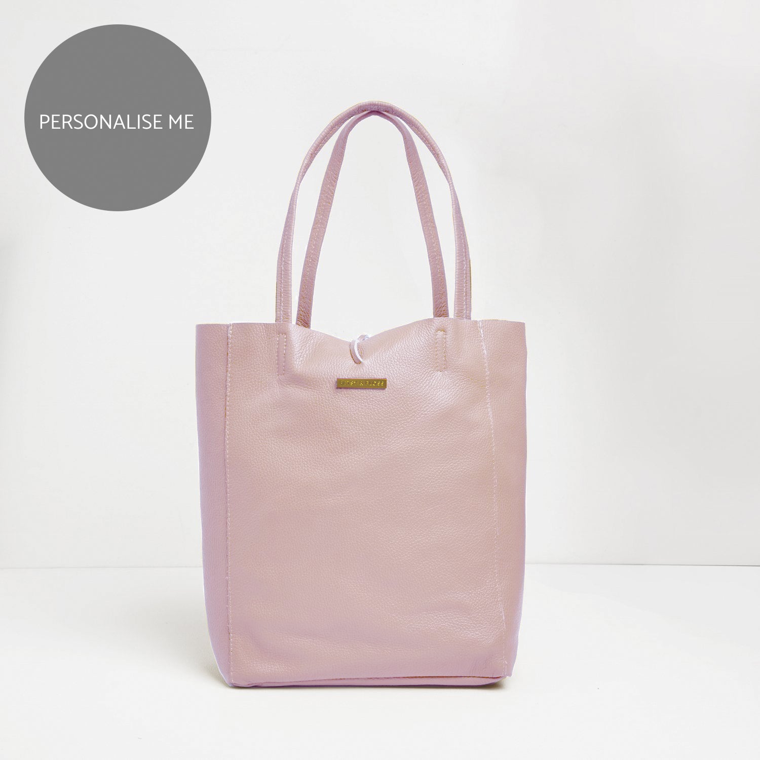 Milan Soft Leather Tote Bag Blush | Betsy & Floss