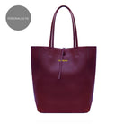 Milan - Soft Leather Tote Bag in Burgundy Gold Hardware | Betsy & Floss