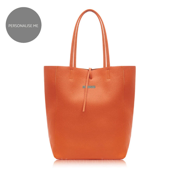 Milan - Soft Leather Tote Bag in Burnt Orange | Betsy & Floss