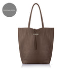 Milan - Soft Leather Tote Bag in Chocolate Brown Silver Hardware | Betsy & Floss