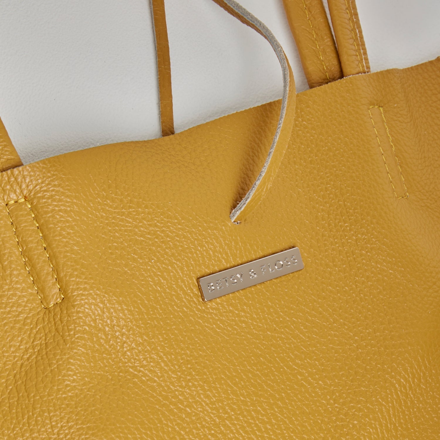 Milan - Soft Leather Tote Bag in Mustard Yellow | Betsy & Floss