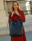 Milan - Soft Leather Tote Bag in Red Gold Hardware | Betsy & Floss