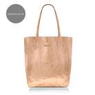 Milan - Soft Leather Tote Bag in Rose Gold Gold Hardware | Betsy & Floss