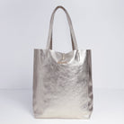 Milan - Soft Leather Tote Bag in Silver Silver Hardware | Betsy & Floss