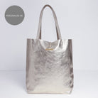 Milan - Soft Leather Tote Bag in Silver Silver Hardware | Betsy & Floss