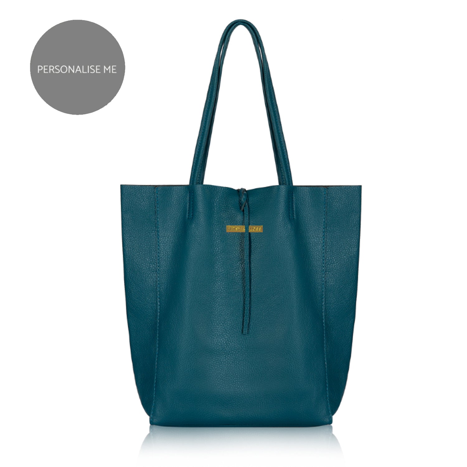 Milan - Soft Leather Tote Bag in Teal Gold Hardware | Betsy & Floss