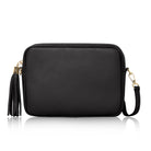 Modena Large Crossbody Tassel Bag Black | Betsy & Floss