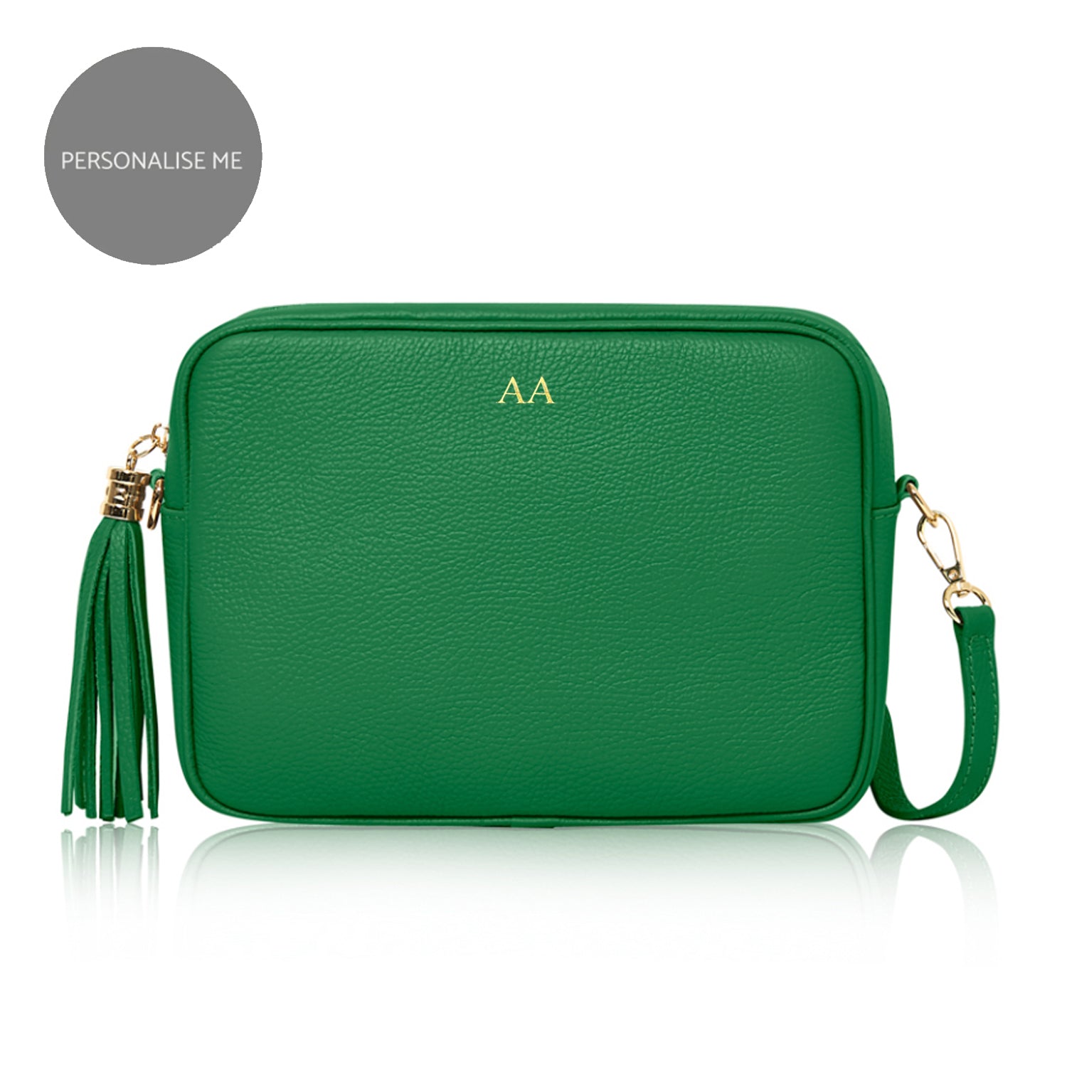 Modena Large Crossbody Tassel Bag Green | Betsy & Floss