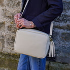 Modena Large Crossbody Tassel Bag Green | Betsy & Floss