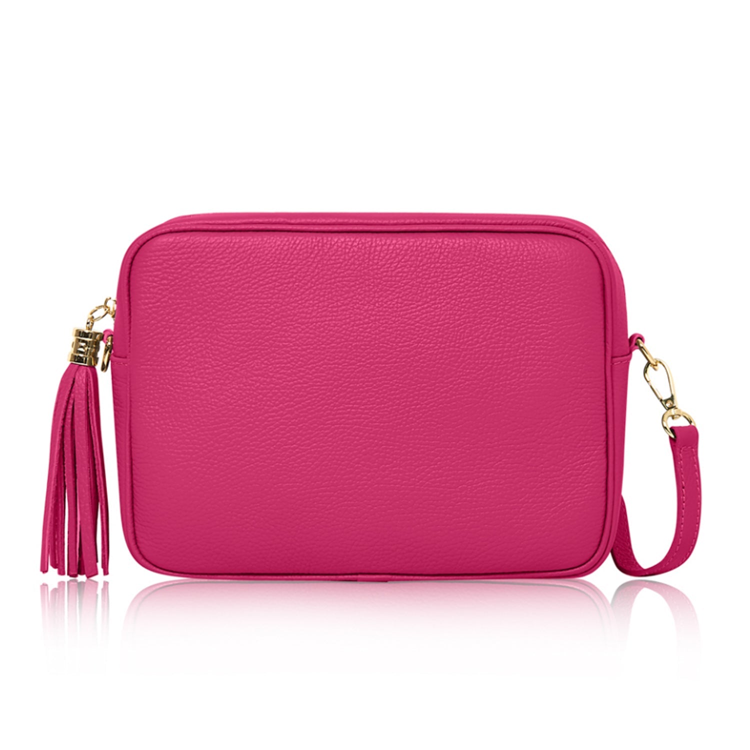 Modena Large Crossbody Tassel Bag Fuchsia | Betsy & Floss