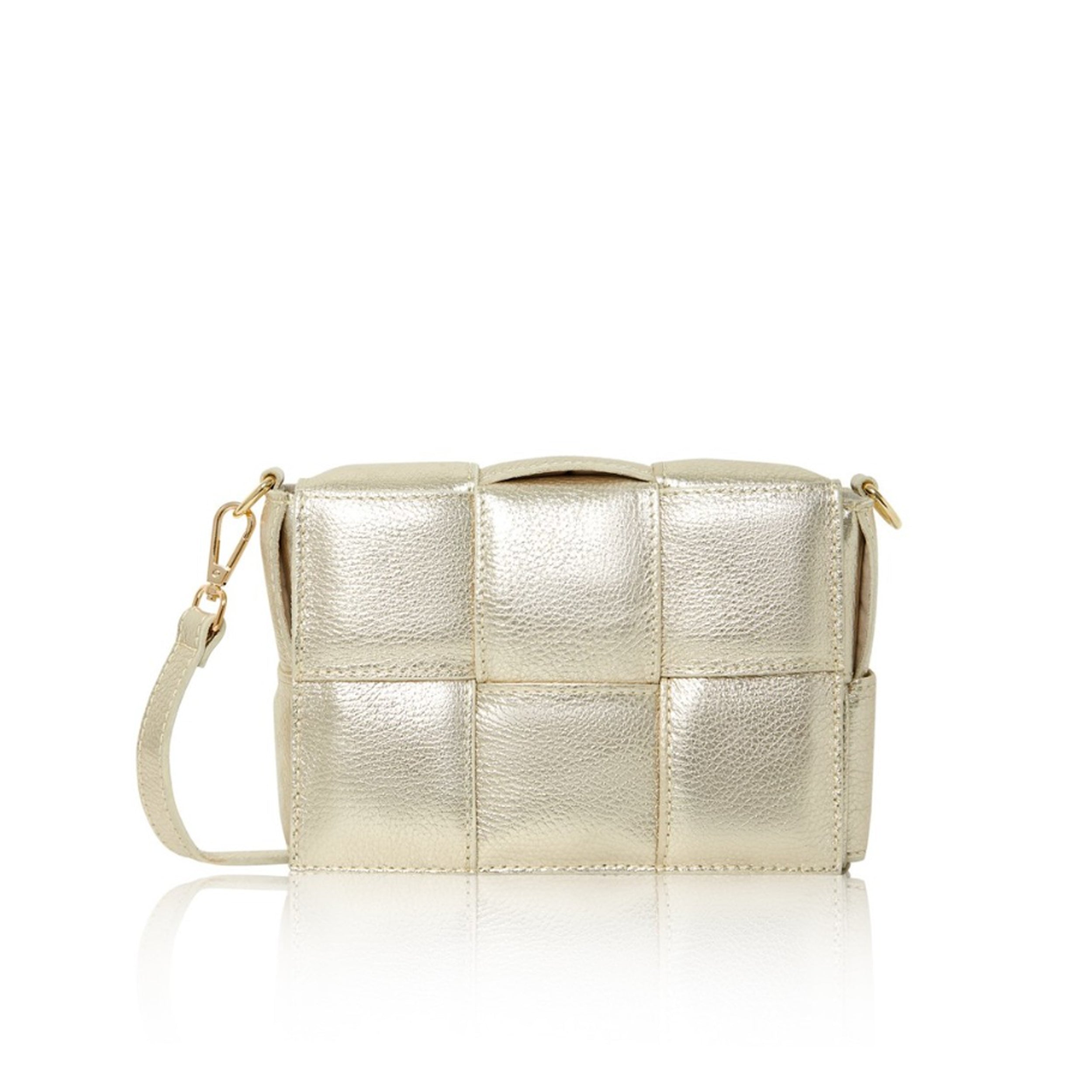 Modica Woven Crossbody Bag Gold | Betsy & Floss