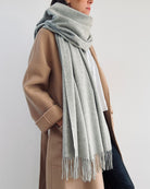 Oversized Cashmere Scarf Light Grey | Betsy & Floss