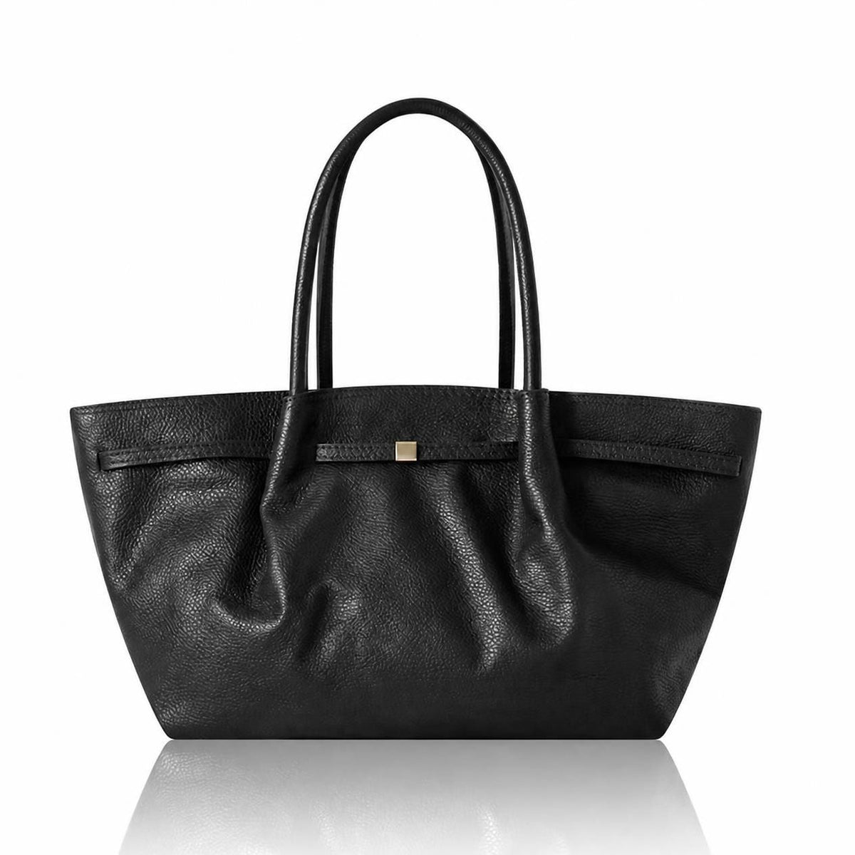 Perugia Leather Tote Bag Black | Betsy & Floss