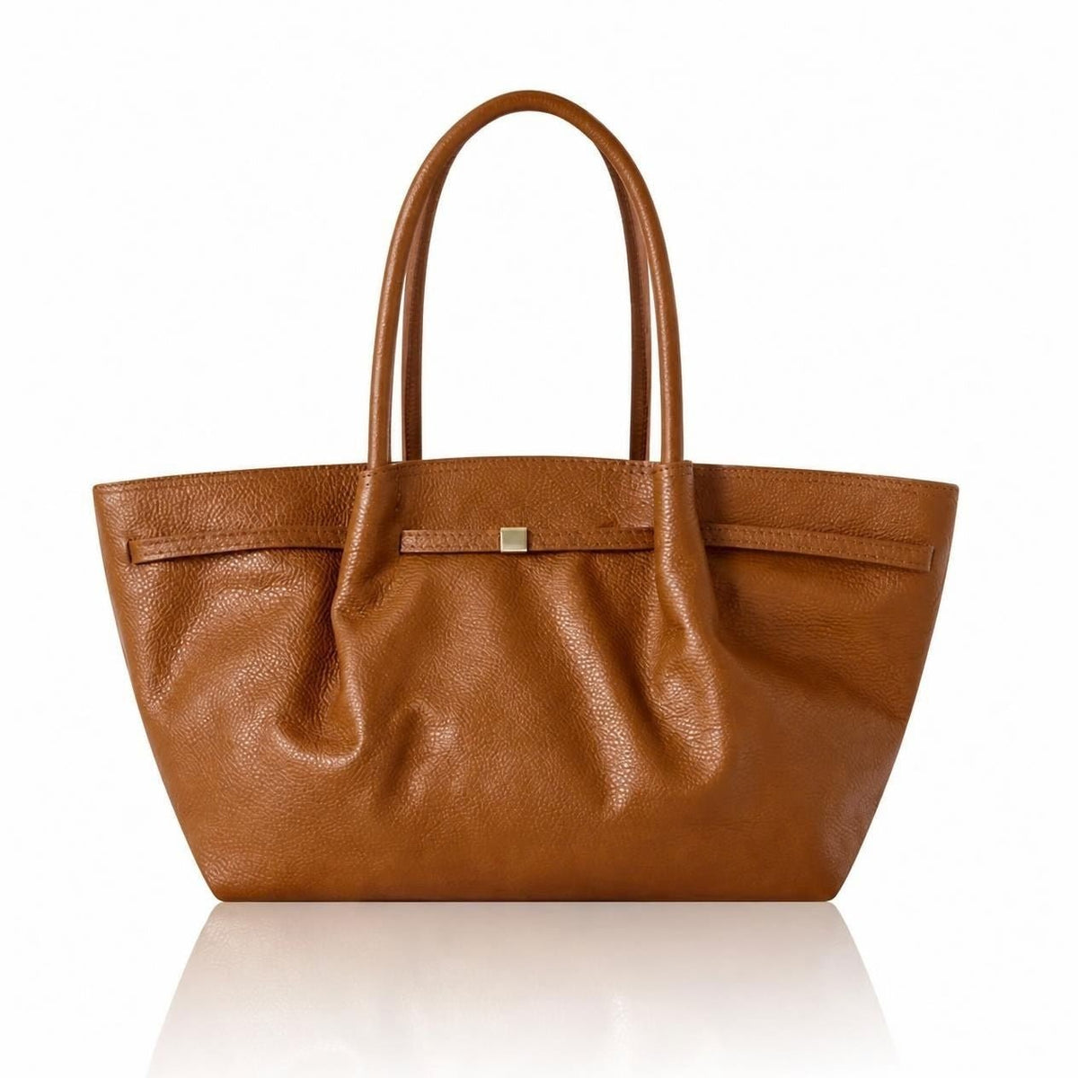 Perugia Leather Tote Bag Dark Tan | Betsy & Floss