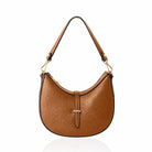 Pienza Crescent Bag -with two straps Dark Tan | Betsy & Floss