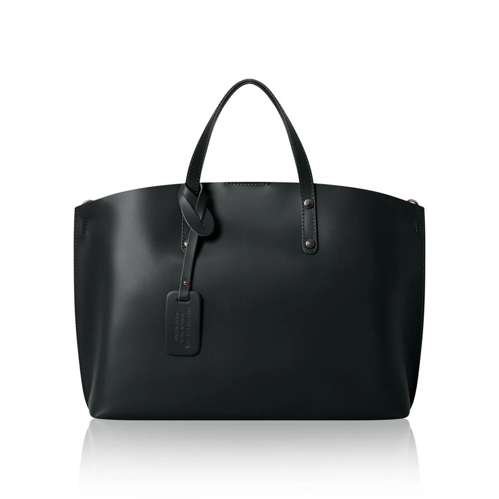 Positano Leather Handbag Black | Betsy & Floss