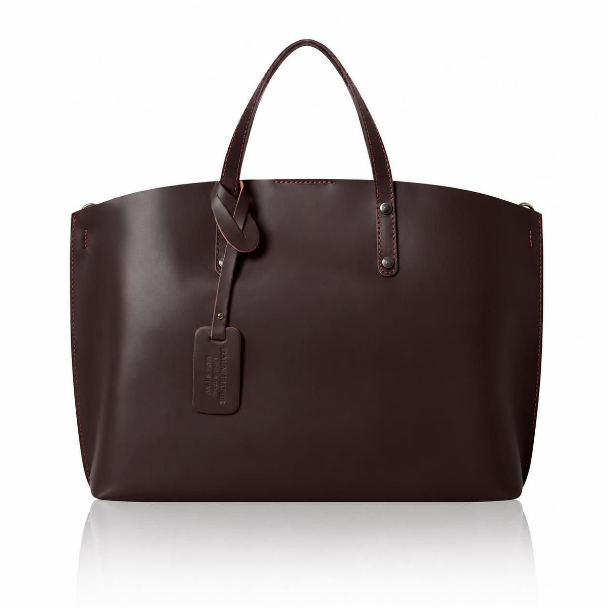 Positano Leather Handbag Red Plum | Betsy & Floss