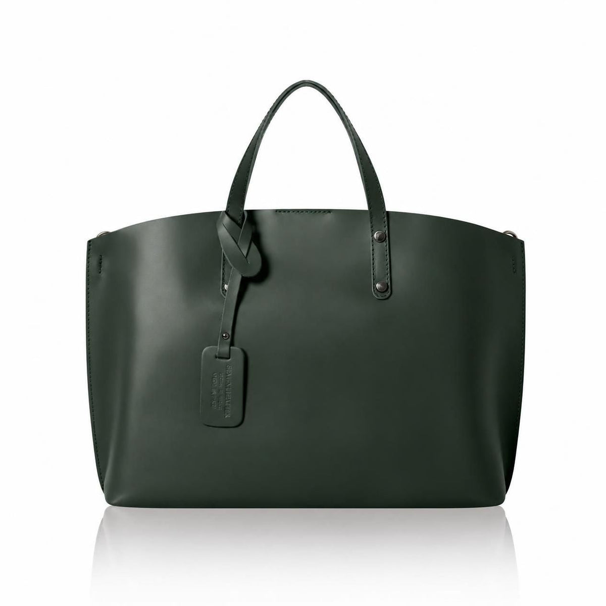 Positano Leather Handbag Dark Green | Betsy & Floss