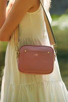 Sienna Crossbody Bag in Antique Pink with Pastel Strap Antique Pink | Betsy & Floss